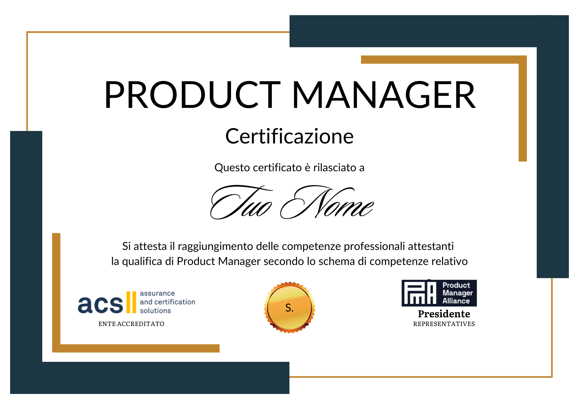 Certificato Product Manager UNI 17024 — Castro & Partners